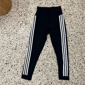 adidas Black Leggings with White Stripes